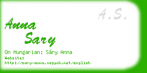 anna sary business card