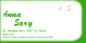 anna sary business card